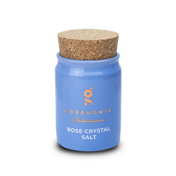 21994 - Rose Crystal Salt 120 g im türkisen Tontopf - Greenomic